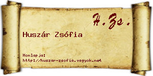 Huszár Zsófia névjegykártya